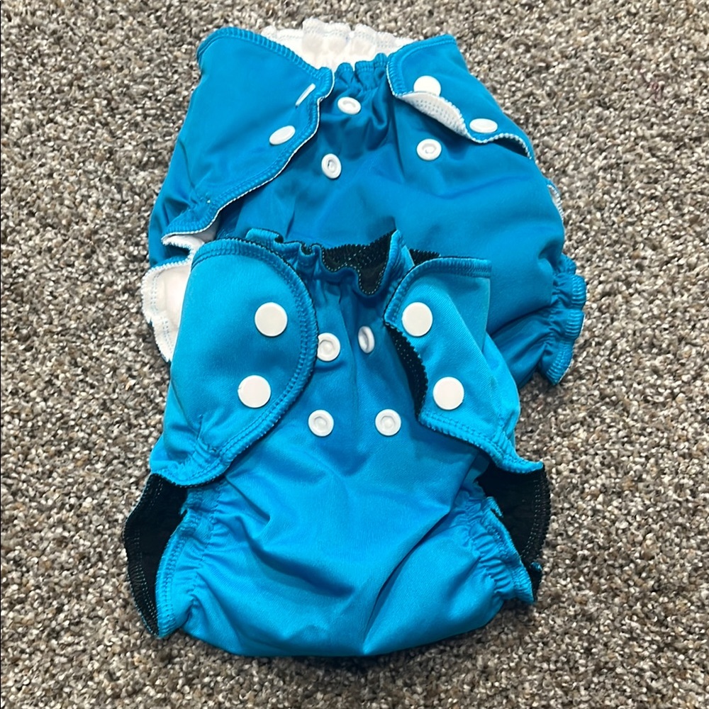 Applecheeks Special Edition Blue Diaper Covers with Adjustable Snaps NWOT